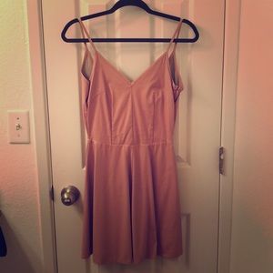 Faux suede light pink dress from Glamorous